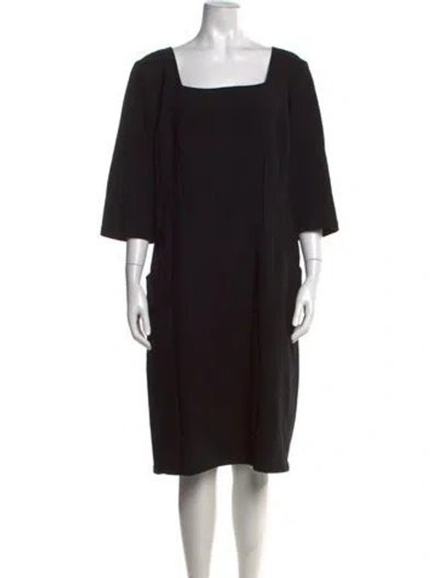 Pre-owned Lafayette 148 Virgin Wool Knee-length Dress In Black