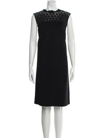 Pre-owned Lafayette 148 Virgin Wool Knee-length Dress In Black