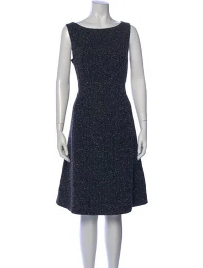 Pre-owned Lafayette 148 Virgin Wool Knee-length Dress In Black