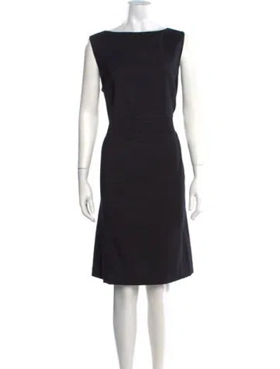 Pre-owned Lafayette 148 Virgin Wool Knee-length Dress In Black