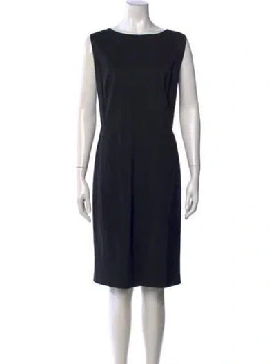 Pre-owned Lafayette 148 Virgin Wool Knee-length Dress In Black