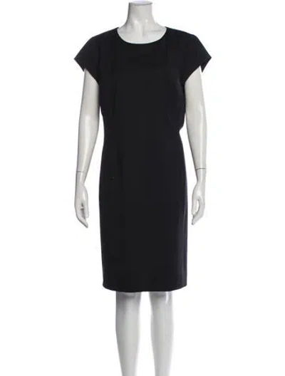 Pre-owned Lafayette 148 Virgin Wool Knee-length Dress In Black