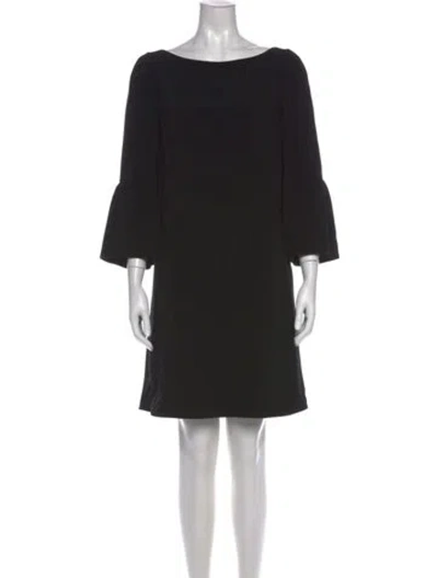 Pre-owned Lafayette 148 Virgin Wool Knee-length Dress In Black