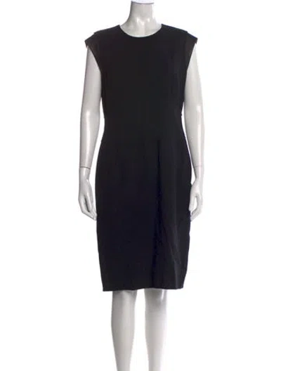 Pre-owned Lafayette 148 Virgin Wool Knee-length Dress In Black