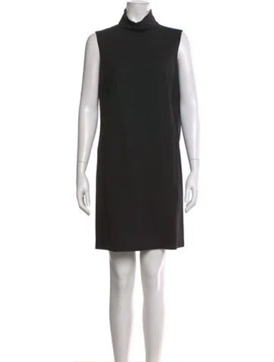 Pre-owned Lafayette 148 Virgin Wool Knee-length Dress In Black