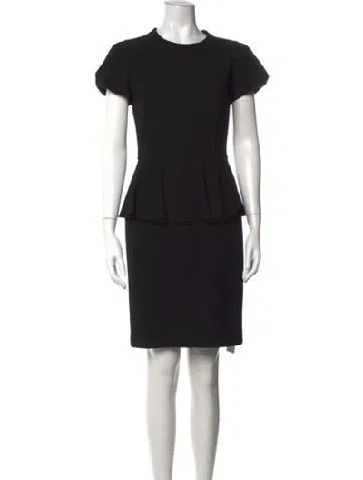 Pre-owned Lafayette 148 Virgin Wool Knee-length Dress In Black