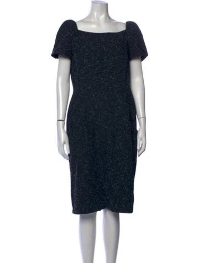 Pre-owned Lafayette 148 Virgin Wool Knee-length Dress In Black