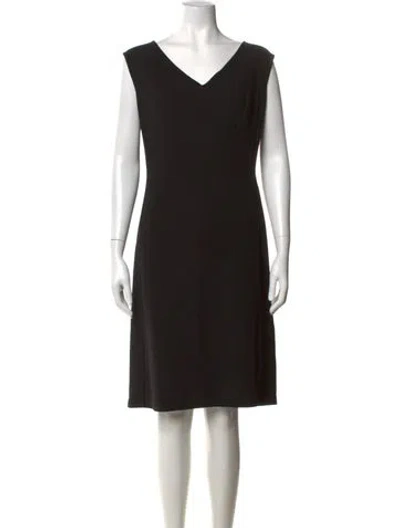 Pre-owned Lafayette 148 Virgin Wool Knee-length Dress In Black