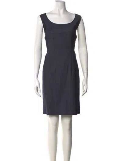 Pre-owned Lafayette 148 Virgin Wool Knee-length Dress In Gray