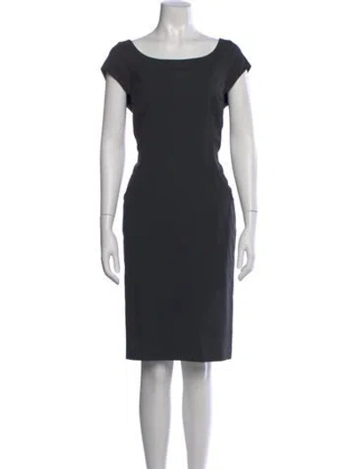 Pre-owned Lafayette 148 Virgin Wool Knee-length Dress In Gray