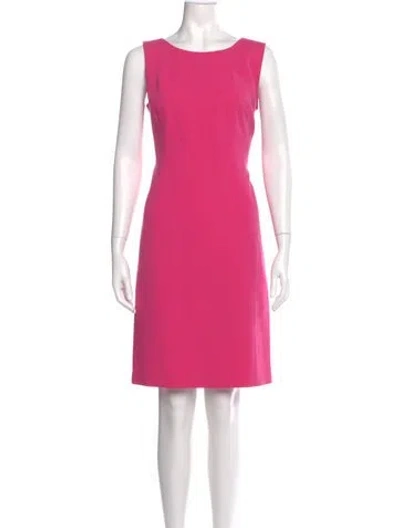 Pre-owned Lafayette 148 Virgin Wool Knee-length Dress In Pink