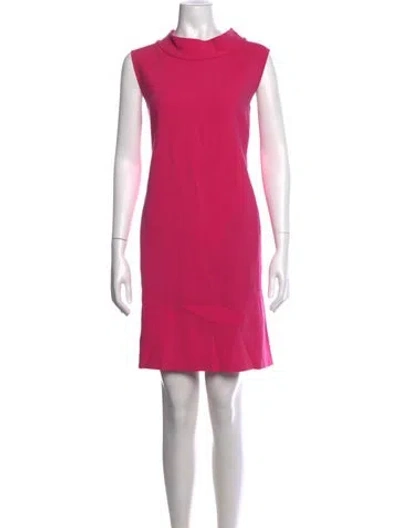 Pre-owned Lafayette 148 Virgin Wool Knee-length Dress In Pink