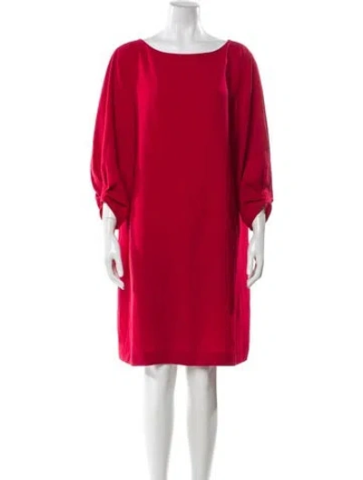 Pre-owned Lafayette 148 Virgin Wool Knee-length Dress In Red