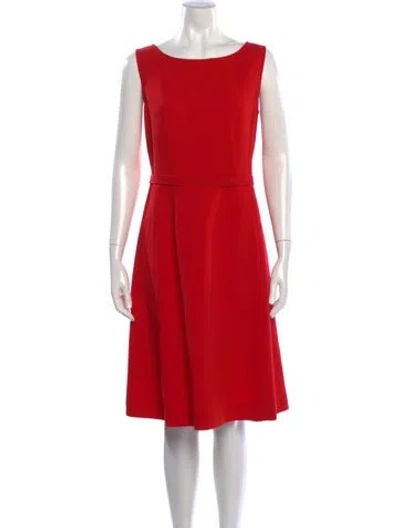 Pre-owned Lafayette 148 Virgin Wool Knee-length Dress In Red