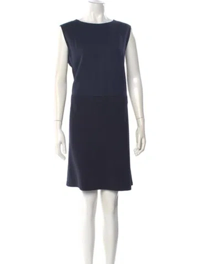 Pre-owned Lafayette 148 Virgin Wool Knee-length Dress W/ Tags In Blue