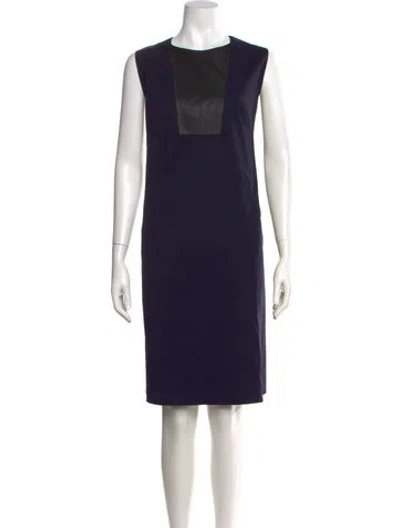 Pre-owned Lafayette 148 Virgin Wool Knee-length Dress W/ Tags In Blue