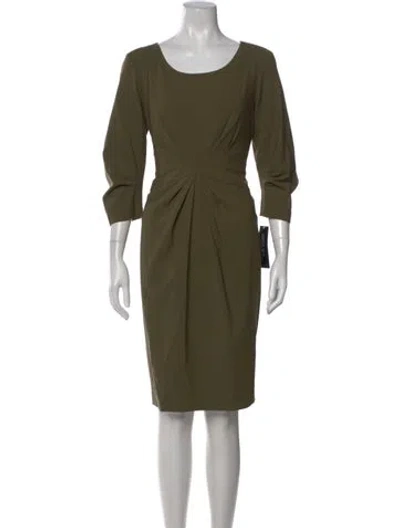 Pre-owned Lafayette 148 Virgin Wool Knee-length Dress W/ Tags In Green