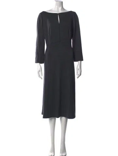 Pre-owned Lafayette 148 Virgin Wool Midi Length Dress W/ Tags In Grey