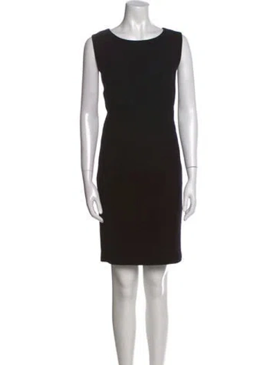 Pre-owned Lafayette 148 Virgin Wool Mini Dress In Black