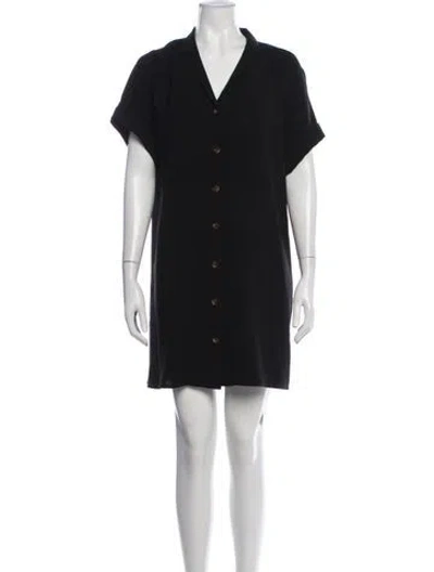 Pre-owned Lafayette 148 Virgin Wool Mini Dress In Black