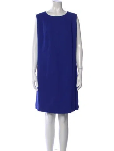Pre-owned Lafayette 148 Virgin Wool Mini Dress In Blue