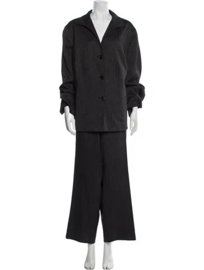 Pre-owned Lafayette 148 Virgin Wool Pantsuit In Black