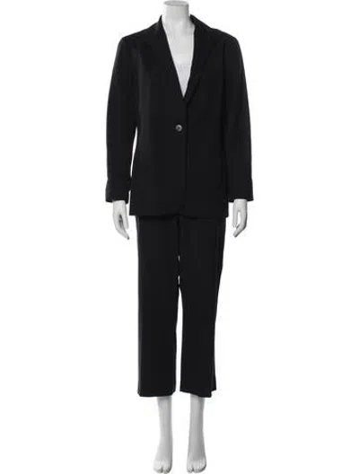 Pre-owned Lafayette 148 Virgin Wool Pantsuit In Black