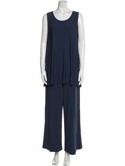 Pre-owned Lafayette 148 Virgin Wool Set In Blue