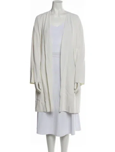 Pre-owned Lafayette 148 Virgin Wool Striped Jacket In Neutral