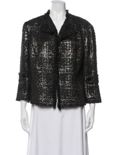 Pre-owned Lafayette 148 Virgin Wool Tweed Pattern Jacket In Multi