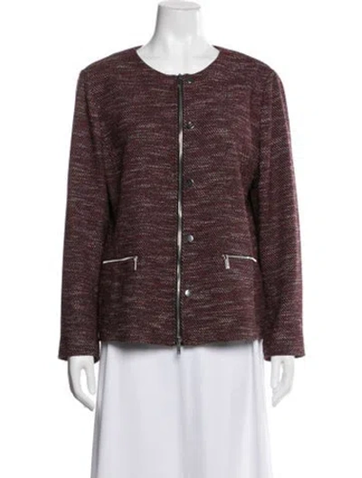 Pre-owned Lafayette 148 Virgin Wool Tweed Pattern Jacket In Multicolor
