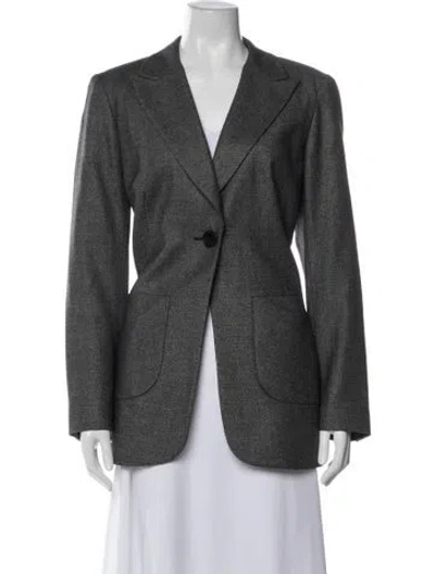 Pre-owned Lafayette 148 Virgin Wool Tweed Pattern Pantsuit In Gray