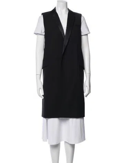 Pre-owned Lafayette 148 Virgin Wool Vest In Black