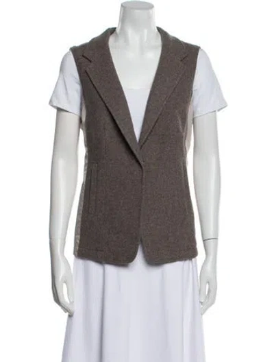 Pre-owned Lafayette 148 Virgin Wool Vest In Gray