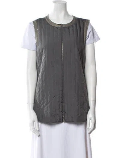 Pre-owned Lafayette 148 Virgin Wool Vest In Gray