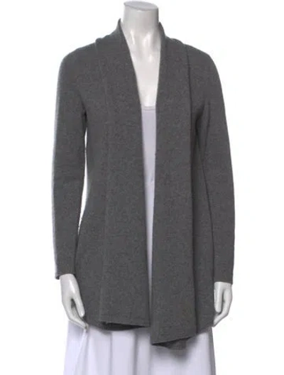 Pre-owned Lafayette 148 Virgin Wool V-neck Sweater In Gray