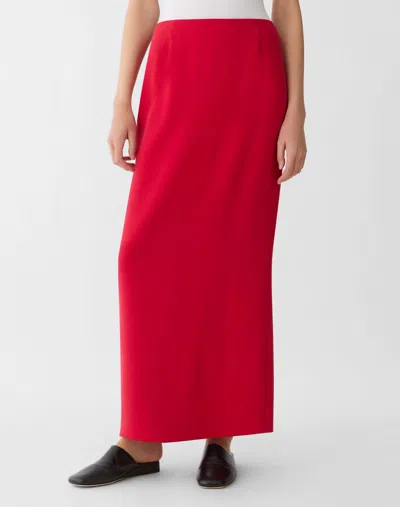 Lafayette 148 Viscose Silk Cady Column Maxi Skirt In Red