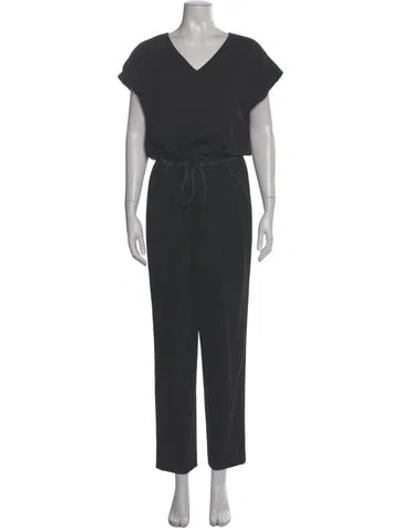 Pre-owned Lafayette 148 V-neck Jumpsuit In Gray
