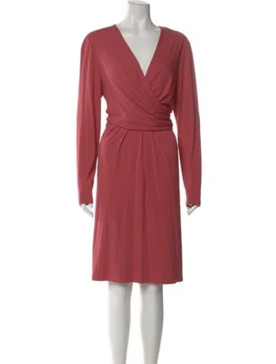 Pre-owned Lafayette 148 V-neck Knee-length Dress W/ Tags In Pink
