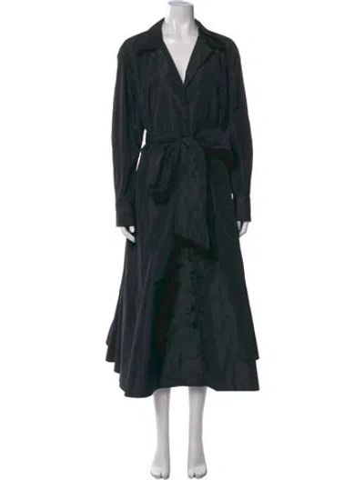 Pre-owned Lafayette 148 V-neck Long Dress In Black