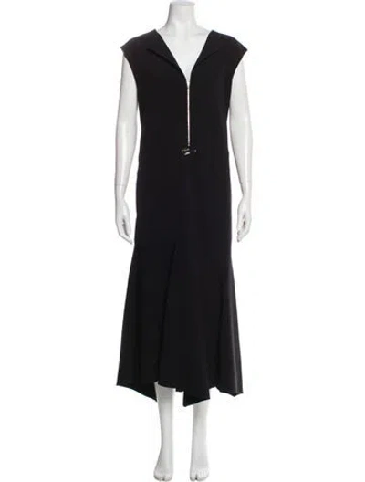 Pre-owned Lafayette 148 V-neck Long Dress In Multi