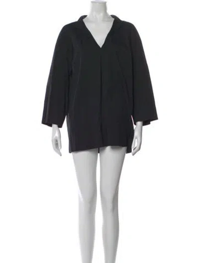 Pre-owned Lafayette 148 V-neck Mini Dress In Black