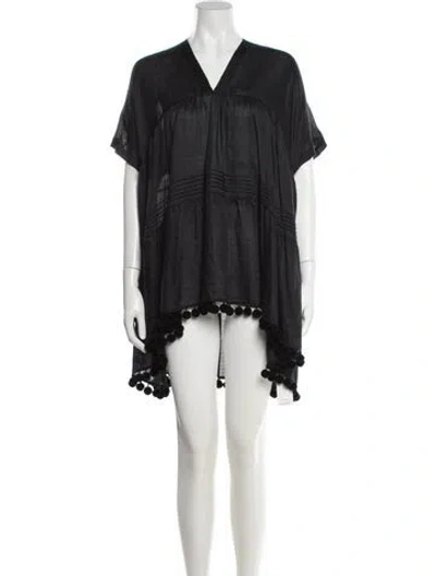 Pre-owned Lafayette 148 V-neck Mini Dress In Gray