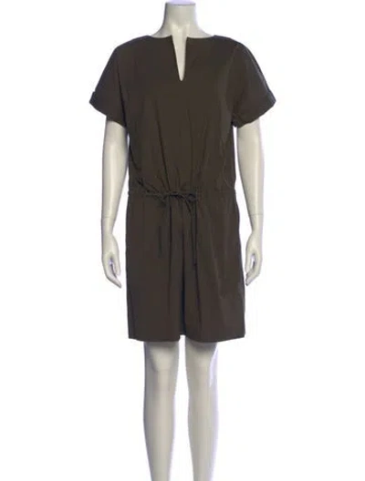 Pre-owned Lafayette 148 V-neck Mini Dress In Green