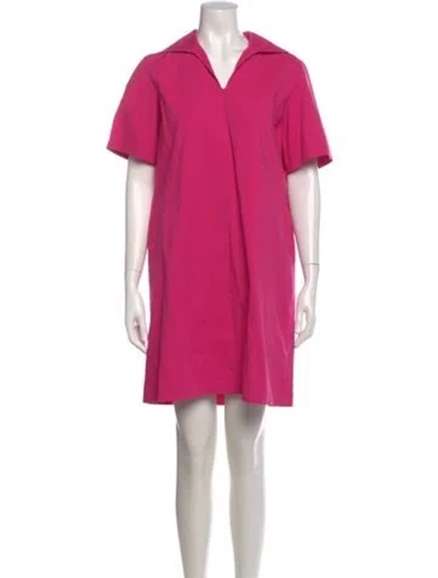 Pre-owned Lafayette 148 V-neck Mini Dress In Pink