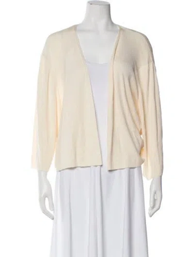 Pre-owned Lafayette 148 V-neck Sweater In Neutral