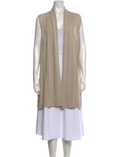 Pre-owned Lafayette 148 V-neck Sweater In Neutral
