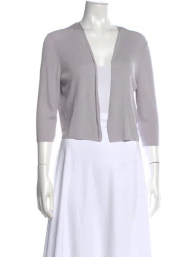 Pre-owned Lafayette 148 V-neck Sweater In Purple