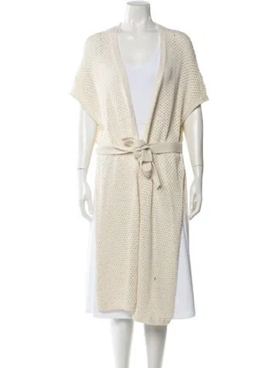 Pre-owned Lafayette 148 V-neck Sweater W/ Tags In Neutral