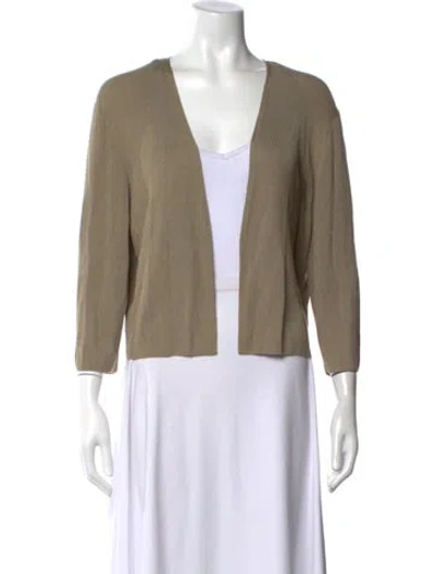 Pre-owned Lafayette 148 V-neck Sweater W/ Tags In Neutrals